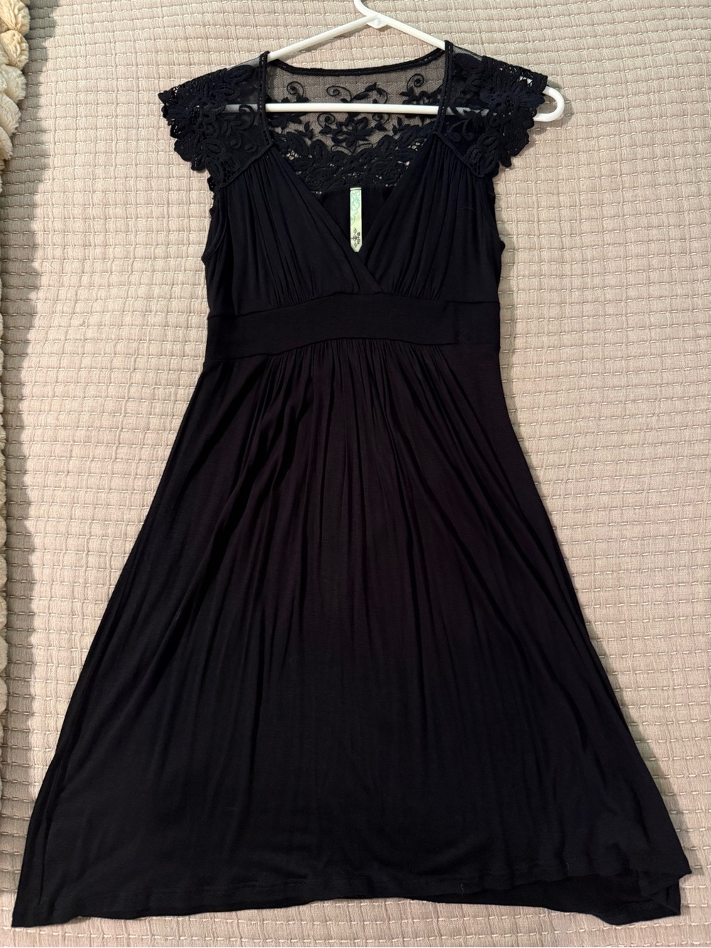 Bella Black Lace-Sleeve Midi Dress
